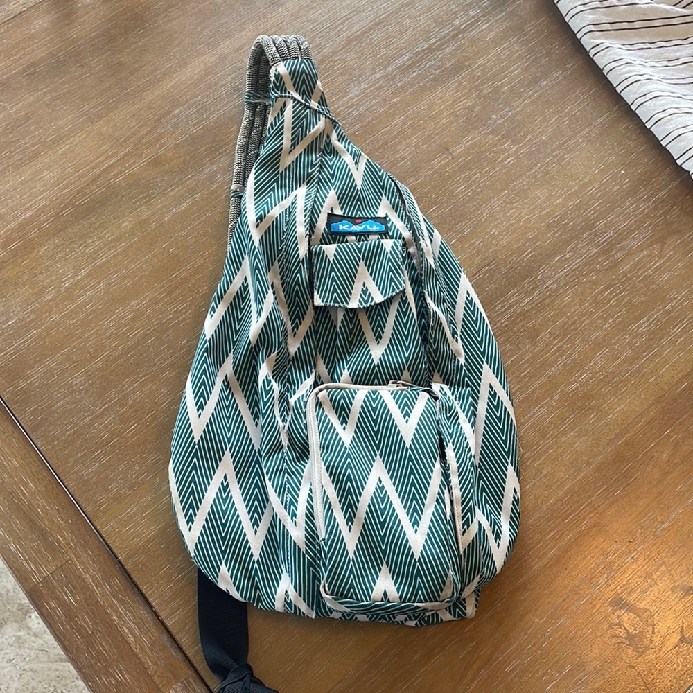 Kavu Rope Bag - Teal Blue & White